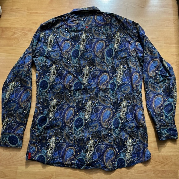 7 Downie St. Men's Shirt Size 8 Large Multi Color London Couture - Picture 7 of 9